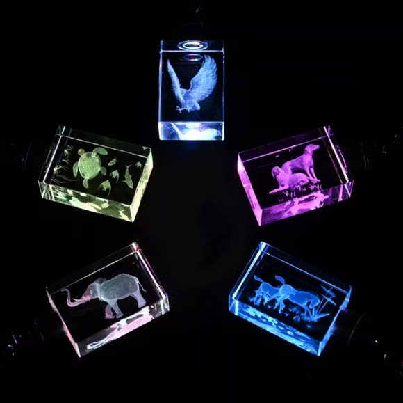 5 Piece Crystal LED Keychains (Rectangular) - Picture 3 of 13